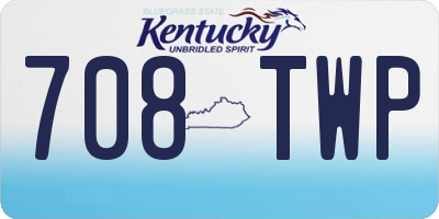 KY license plate 708TWP