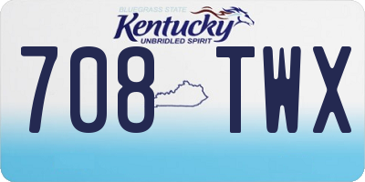 KY license plate 708TWX