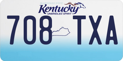 KY license plate 708TXA