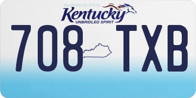 KY license plate 708TXB