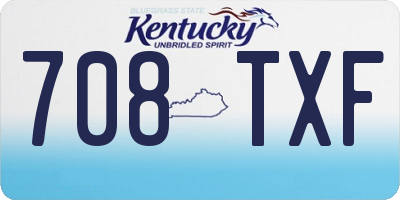 KY license plate 708TXF