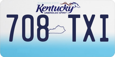 KY license plate 708TXI