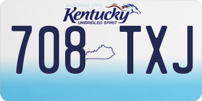 KY license plate 708TXJ