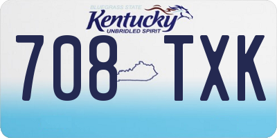 KY license plate 708TXK