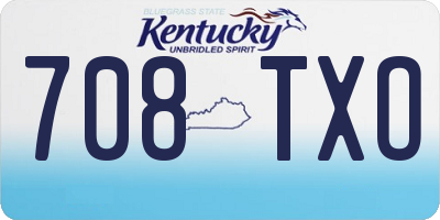 KY license plate 708TXO