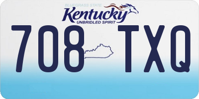 KY license plate 708TXQ