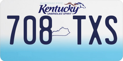 KY license plate 708TXS