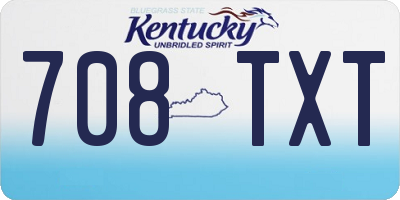 KY license plate 708TXT