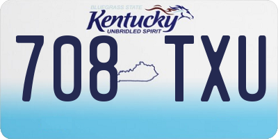 KY license plate 708TXU