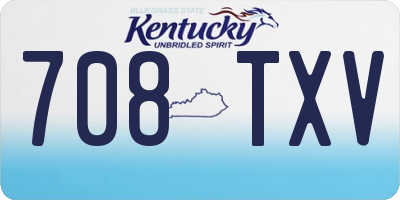 KY license plate 708TXV