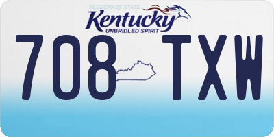 KY license plate 708TXW