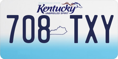 KY license plate 708TXY