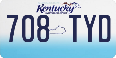 KY license plate 708TYD