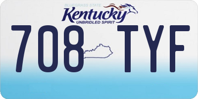KY license plate 708TYF