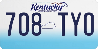 KY license plate 708TYO