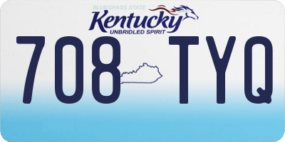 KY license plate 708TYQ