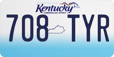 KY license plate 708TYR