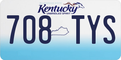 KY license plate 708TYS