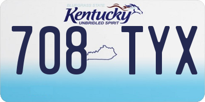 KY license plate 708TYX