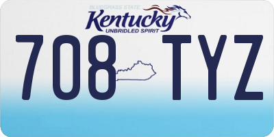KY license plate 708TYZ