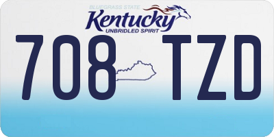 KY license plate 708TZD