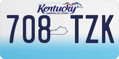 KY license plate 708TZK