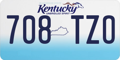 KY license plate 708TZO