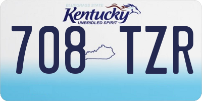 KY license plate 708TZR