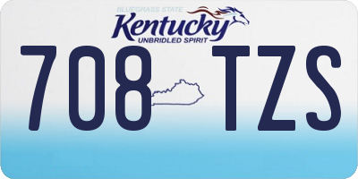 KY license plate 708TZS