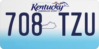 KY license plate 708TZU