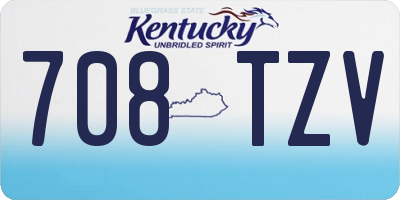 KY license plate 708TZV