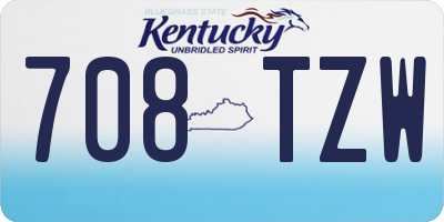 KY license plate 708TZW