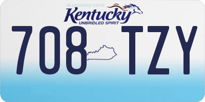 KY license plate 708TZY