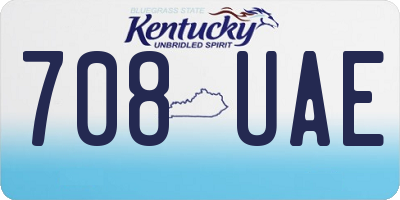 KY license plate 708UAE