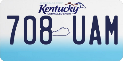 KY license plate 708UAM