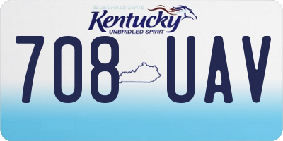 KY license plate 708UAV