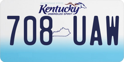 KY license plate 708UAW