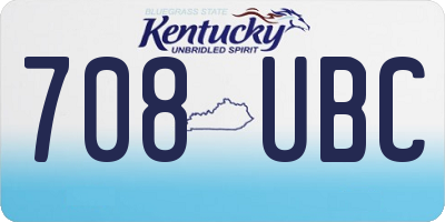 KY license plate 708UBC