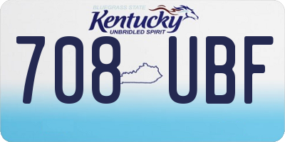 KY license plate 708UBF