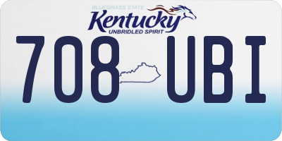 KY license plate 708UBI