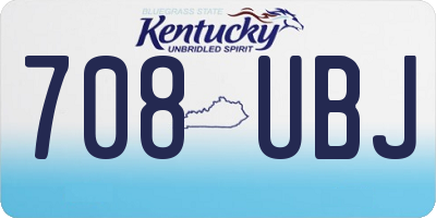 KY license plate 708UBJ