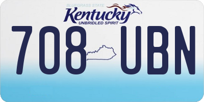KY license plate 708UBN