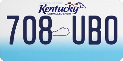 KY license plate 708UBO