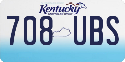 KY license plate 708UBS
