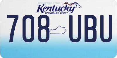 KY license plate 708UBU
