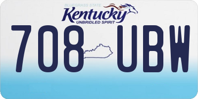 KY license plate 708UBW