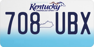 KY license plate 708UBX