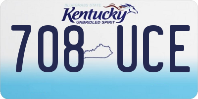 KY license plate 708UCE