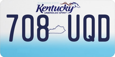 KY license plate 708UQD
