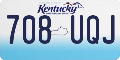 KY license plate 708UQJ